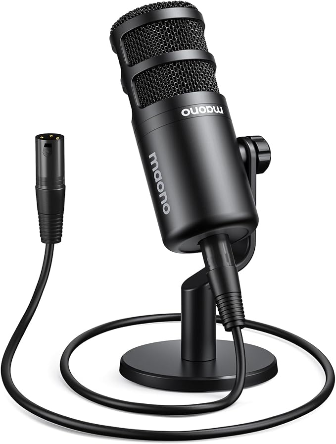 MAONO PD100 XLR Podcast Microphone, Cardioid Studio Dynamic Metal Desk Mic | Compatible with Audio Interface, Audio Mixer, Sound Card for Vocal Recording, Streaming, Voiceover, Music, Content Creation by MAONO