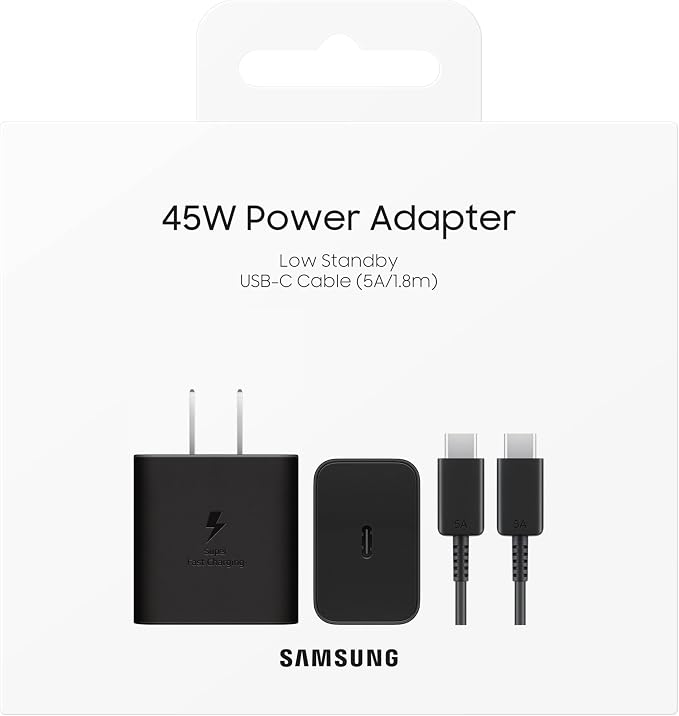 Samsung 45W Wall Charger Power Adapter with Cable Included, Black | Super Fast Charging For Galaxy Phones, Tablets and USB Type C Devices, Low Standby Power Consumption, EP-T4511XBEGU - Image 8