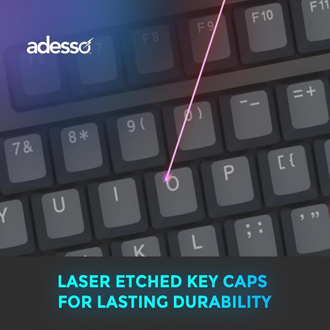 Adesso EasyTouch 150 Wired Mechanical Keyboard, Integrated Palm Rest | Ergonomic, Cherry MX Brown Switches, Dedicated Copilot AI Hotkey, Full-Sized Layout with Numeric Pad, Comfortable Typing - Image 5