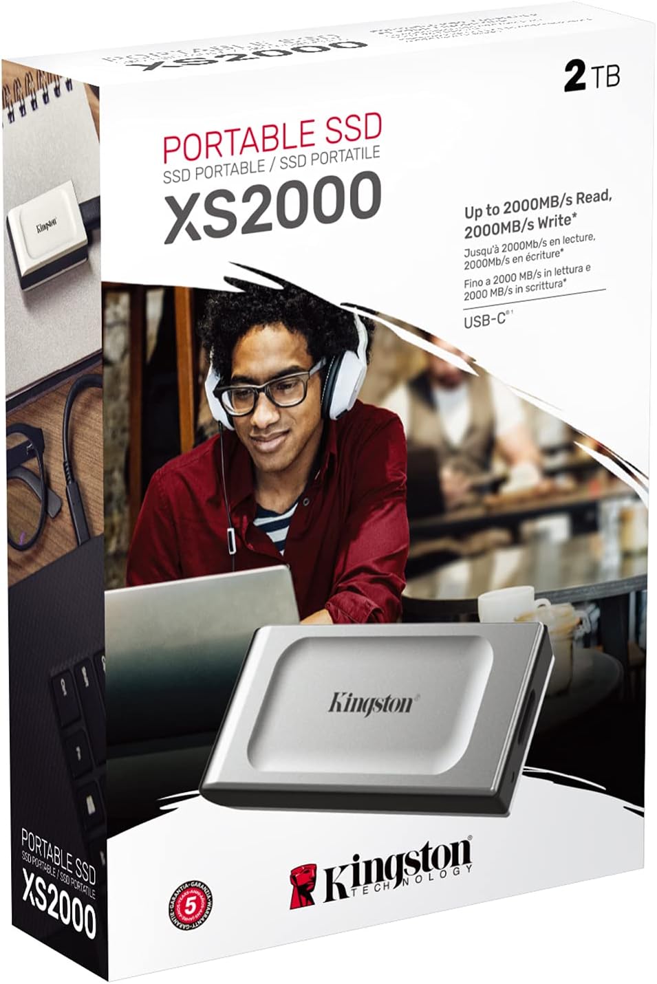 Kingston XS2000 2TB High Performance Portable SSD with USB-C | Pocket-sized | USB 3.2 Gen 2x2 | External Solid State Drive | Up to 2000MB/s | SXS2000/2000G - Image 3