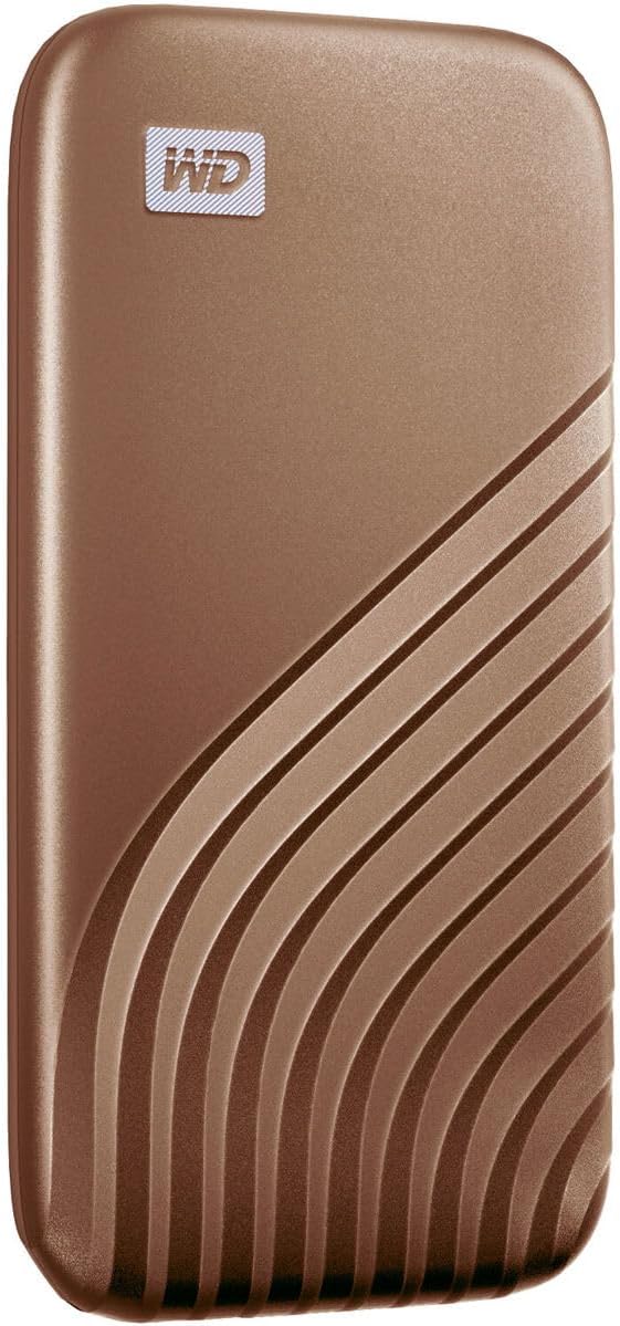 Western Digital 2TB My Passport SSD Portable External Solid State Drive, Gold, Sturdy and Blazing Fast, Password Protection with Hardware Encryption - WDBAGF0020BGD-WESN by Western Digital