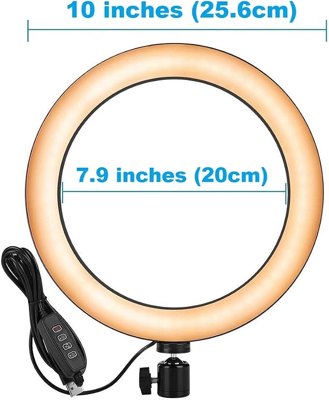 Webcam Light, Ring Light for Logitech Webcam C920,C922x,C930e,Brio 4K,C925e,MX Brio 4K,StreamCam,Brio 500,C615 1/4'' Screw Hole- 10'' Light (Without Tripod and Stand) - Image 8