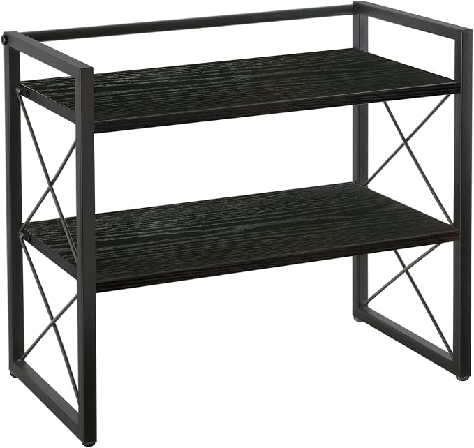YINMIT Desktop Shelf Organizer, 2 Tier Office Shelves, Wood Desk Organizer Storage Rack and Freestanding Display Shelf for Office, Dormitory, Home(Black) - Image 9