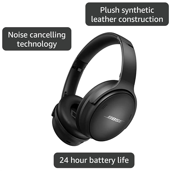 Bose QuietComfort 45 Bluetooth Wireless Noise Cancelling Headphones - Triple Black (Renewed) - Image 3