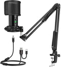 FIFINE T683 USB Microphone Kit with Arm Stand for Podcast, Recording | Studio Mic Bundle for Twitch Discord, Condenser Mic Set for YouTube Zoom, Mute Button & Gain, USB C & A Plug by FIFINE