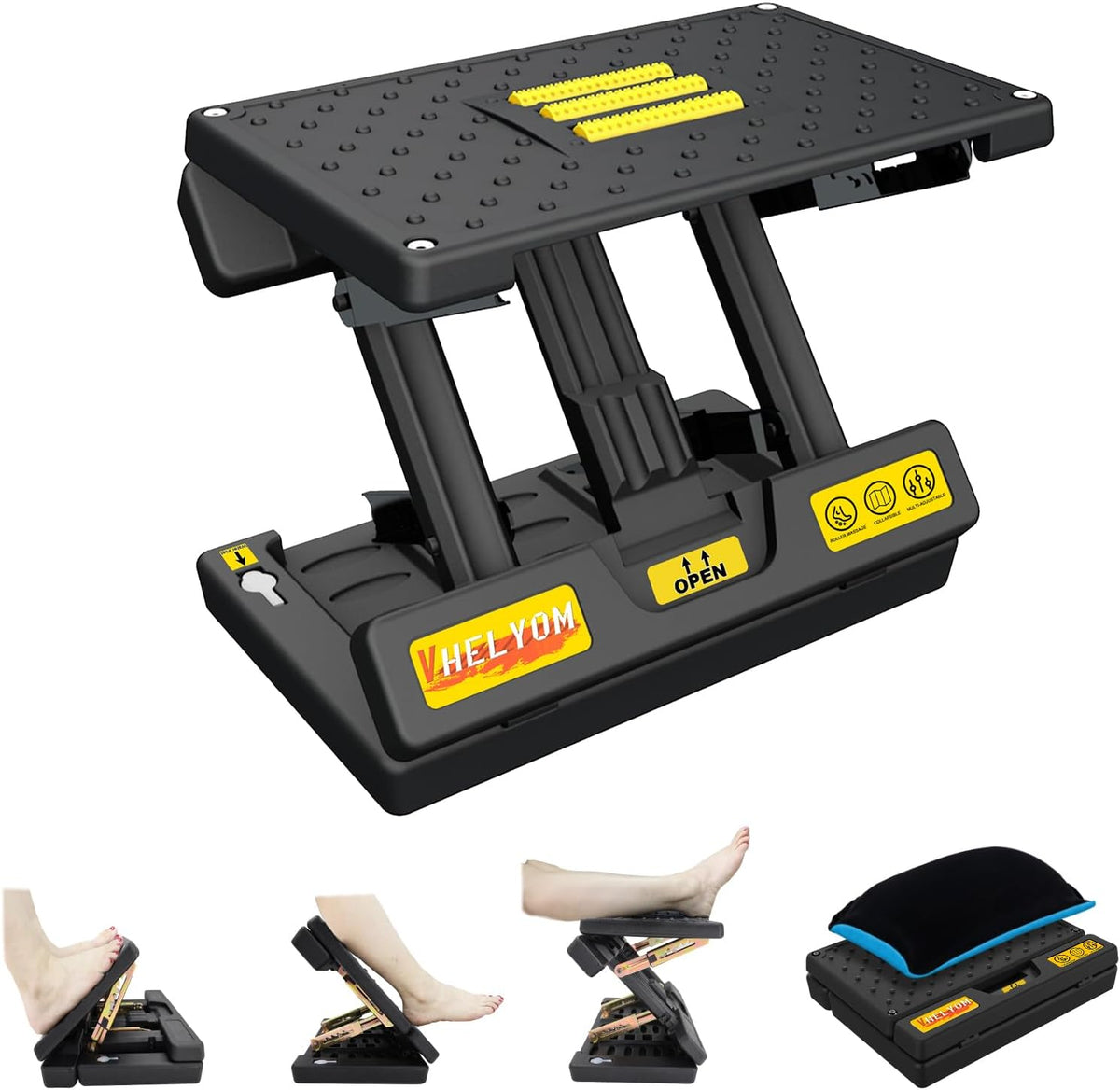 footrest for Under Desk at Work, Massage and Soft Cushion, for Multi-Scene by Vhelyom