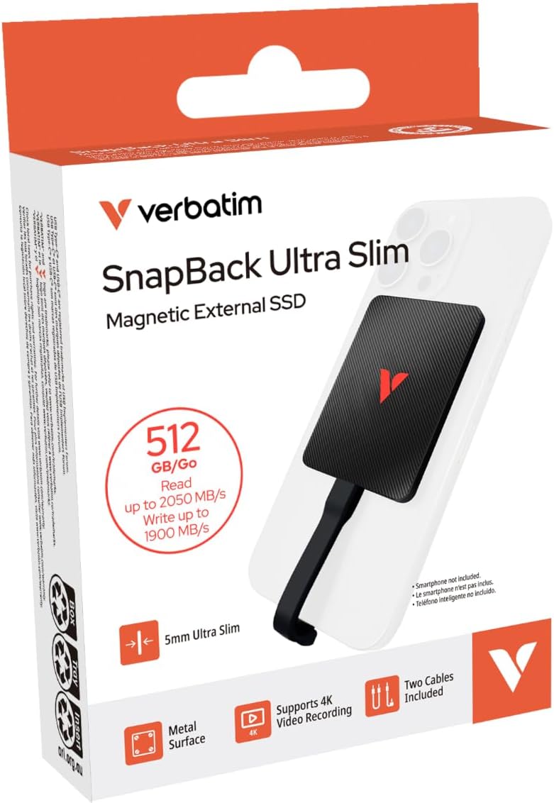 Verbatim 512GB Ultra Slim Portable SSD, Up to 2050MB/s USB 3.2 Gen 2x2 - Image 13