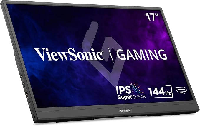 ViewSonic VX1754 17 Inch 1080p Portable Gaming Monitor, IPS 144Hz Display | AMD FreeSync, USB C, Mini HDMI, Laptop, Console, Phone, Built In Stand, Protective Sleeve, 60W Charging, Anti Glare, Travel - Image 8