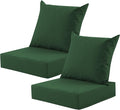 Outdoor Deep Seat Cushion Set, 24x24 Inch Water-Resistant & Fade-Resistant Outdoor Chair Cushions, Patio Furniture Cushions with Removable Cover for Patio Chair, Sofa, Forest Green (Set of 2) by MuaMelop