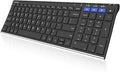 Arteck HB193 Universal Bluetooth Keyboard Multi-Device Stainless Steel Full Size Wireless Keyboard for Windows, iOS, Android, Computer Desktop Laptop Surface Tablet Smartphone Rechargeable Battery by ARTECK