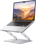 Orlian Foldable Aluminum Laptop Stand for 10-17.3" Laptops, Height Adjustable Portable Ergonomic Computer Holder, Space Saving Desk with Heat Dissipation. Compatible with MacBook/Dell/HP etc, Silver by Orlian