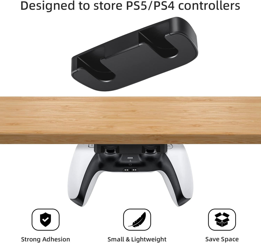 Mcbazel Under Desk Mount for PS5/PS4 Controller, Table Stand Holder Compatible with PlayStation 5/4 Controller - Black - Image 2