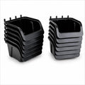 Pegboard Bins – 12 Pack, Black Storage Cups for Small Parts and Hardware by WallPeg