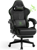 GTPLAYER Gaming Chair with Speakers, Video Game Chairs with Footrest, PC Gamer Chairs for Adults - Padded High Back Ergonomic Reclining Silla Gamer, Linkage Armrest, Ace Pro, Green by GTPLAYER