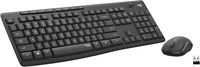 Logitech MK295 Full Size Silent Wireless Keyboard Mouse Combo - Graphite | Full size keyboard with SilentTouch technology, compact ambidextrous mouse with silent click switches, Windows compatible by Unknown