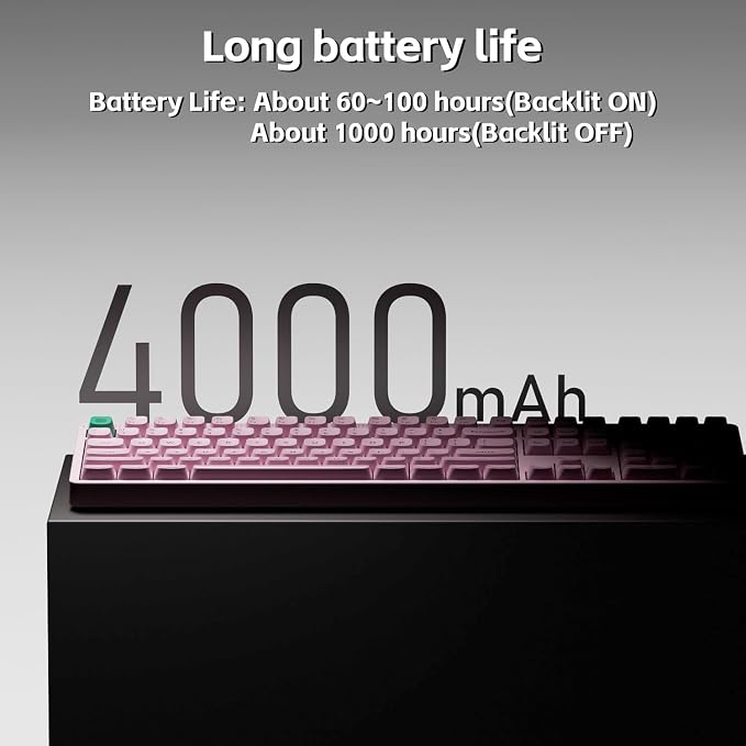 NuPhy Node100 Wireless Mechanical Keyboard, Hot Swappable Custom Bluetooth Keyboard, 109 Keys Computer Gaming Keyboards, Supports Touch Gestures, PBT Keycaps, RGB Backlit, Bluetooth/2.4GHz/USB-C - Image 4