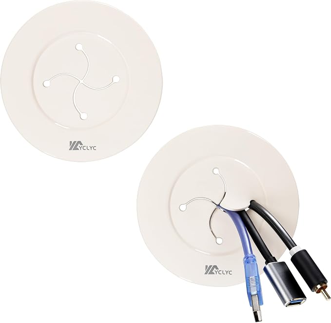 3in TV Cable Hider Wall Kit, YCLYC Large TV Cord Hider for Wall Mounted TV | TV Cord Covers for Wires on Wall Kit, Behind in Wall Cable Management Kit, Off White TV Wire Hider for Wall (2Pack) by YCLYC