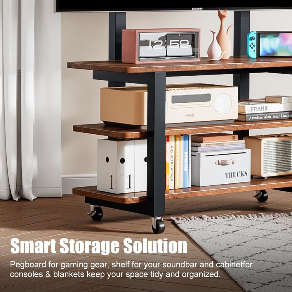 Mobile TV Stand Cart with Wheels for 32-70 inch Screens, Rolling AV Display - Image 4
