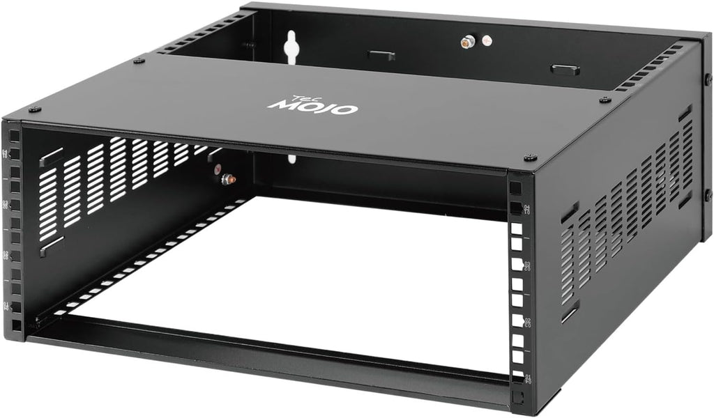 Tecmojo 4U Wall Mount Rack,4U Rack 13.9 inch Depth,132lbs(60kg) Weight Capacity,19" Network Rack for Shallow Server and IT Equipment, Network Switches,Patch Panel Bracket,Black by Tecmojo