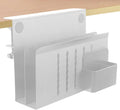 2 Tie Desk Side Storage, Under Desk Laptop Holder, White by osseph