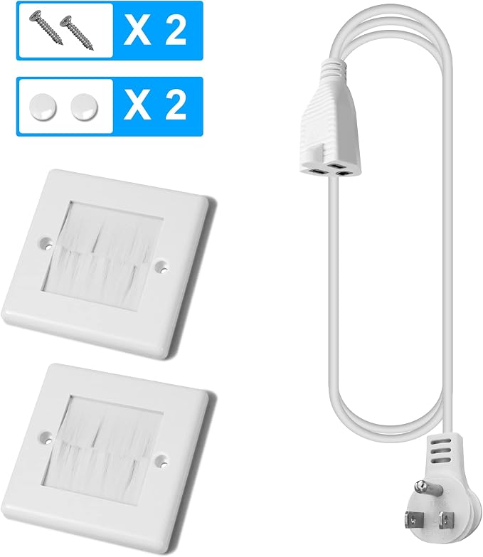 in Wall Cable Management Kit - TV Cord Hider for Wall Mounted TV, Includes 6ft TV Cable Extension and 2 Pack Cable Management Kit Hides TV Wires Behind the Wall - White (2 Pack) | Includes 6ft TV Cable Extension and 2 Pack Cable Management Kit Hides TV... - Image 4