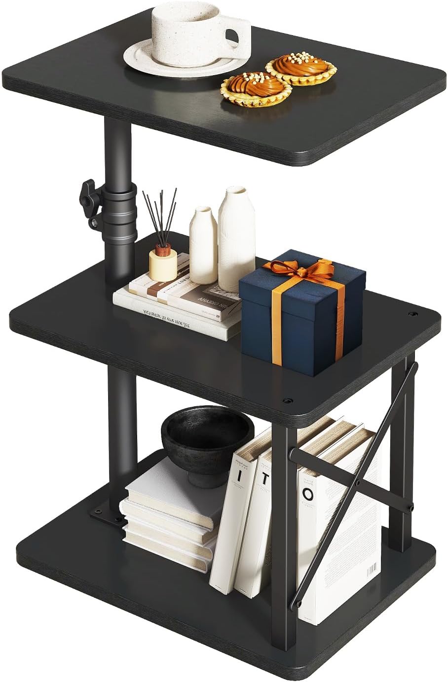 IBUYKE 360° Swivel Height Adjustable C Shaped Side Table,TV Tray Table by IBUYKE