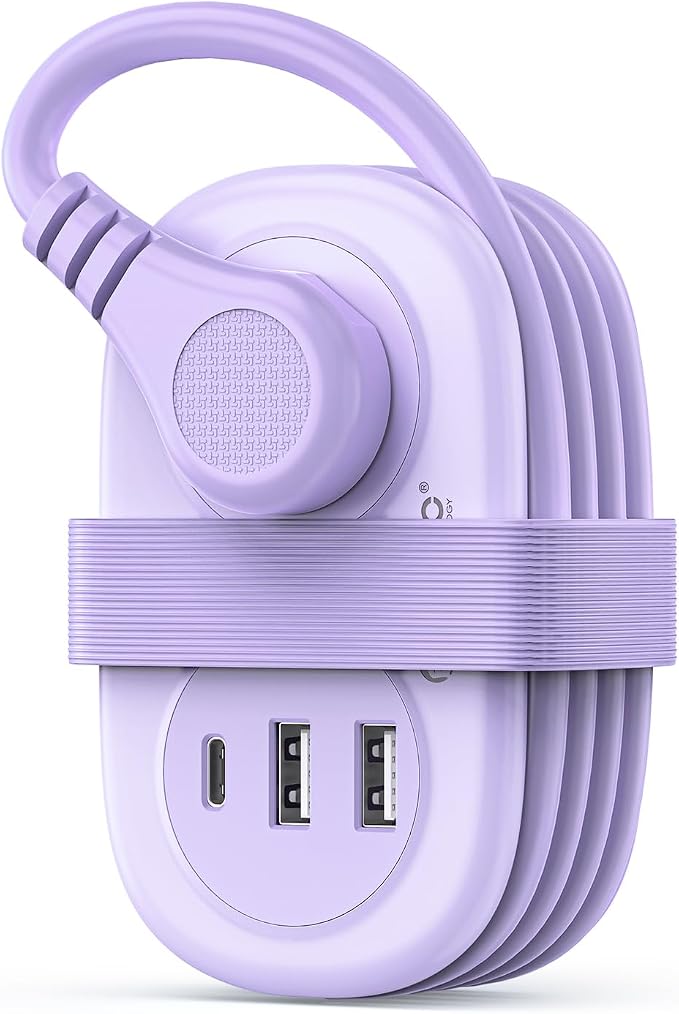 ORICO Cruise Approved Power Strip for Travel, 5 in 1 Extension Cord | with 2 AC Outlets 2 USB-A and 1 USB-C Ports , 3.7 ft Flat Plug Wrap-around Power Strip for Cruise Office, Hotel, Home - Image 9