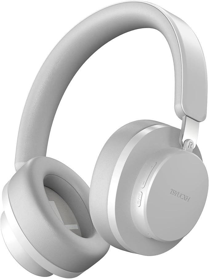 Noise Cancelling Headphones Wireless Bluetooth, Over Ear Headphone Bluetooth with Microphone, Cancelling Wireless Headphones Over Ear, 65h Playtime, Clear Calls, Comfort Fit for Travel (Grey) by TSYUCXH