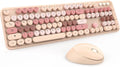Wireless Keyboard and Mouse Cute Retro Typewriter for PC | Full Size With Number Pad & Mouse,Compatible With All Windows,Ideal For Windows,1600DPI,Computer, PC, Notebook, Laptop by Kootop