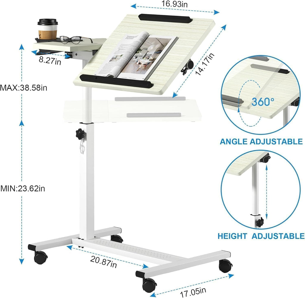 Panta Rolling Laptop Stand, Adjustable, Maple - Image 2