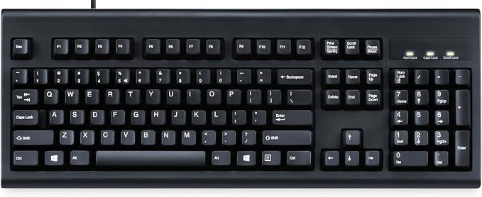 Perixx Periboard-106, Wired Performance Full Size Keyboard, Curve Ergonomic Keys, Black, US English Layout (11204) by PerixxComputerGmbH