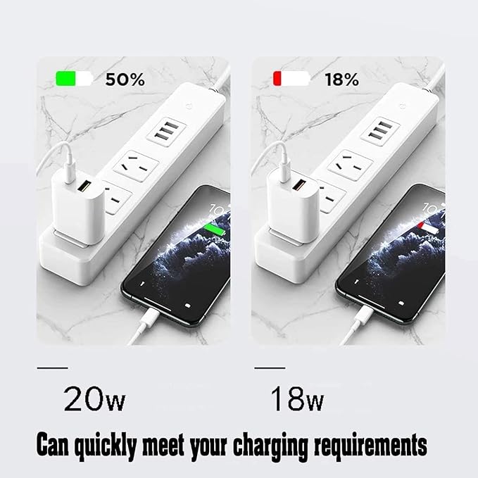 3 Pack USB C Charger Block, Dual Port Type C Wall Charger Fast Charging | 20W Power Adapter Cube for iPhone 14/14 Pro/14 Pro Max/14 Plus/13/12/11, XS/XR/X, iPad, Samsung, More - Image 4