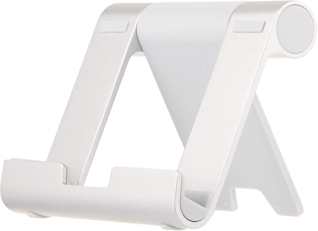 Amazon Basics Multi-Angle Portable Foldable Stand for Tablets, E-Readers and Phones, Non-Slip Desktop Holder for iPads, iPhones, Kindles, Hands-Free Viewing - Silver - Image 2