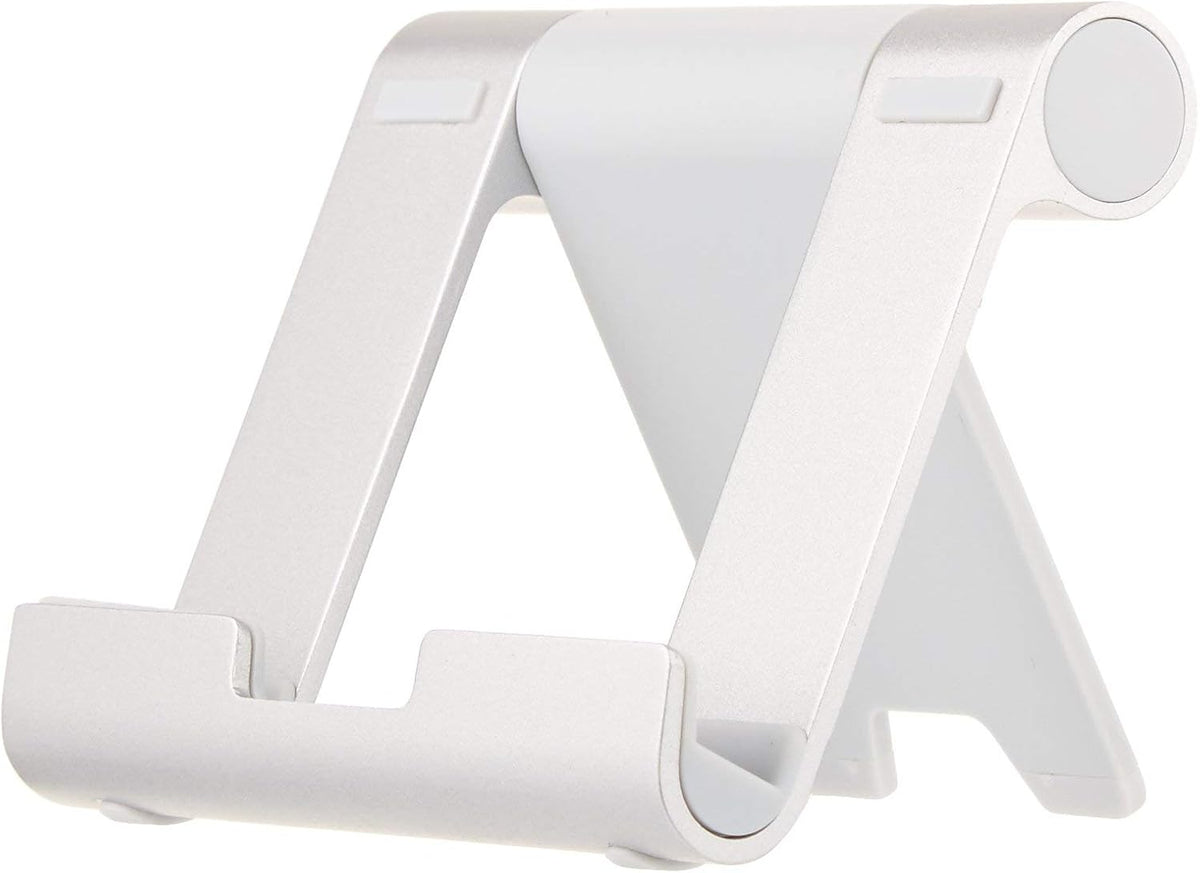 Amazon Basics Multi-Angle Portable Foldable Stand for Tablets, E-Readers and Phones, Non-Slip Desktop Holder for iPads, iPhones, Kindles, Hands-Free Viewing - Silver - Image 2