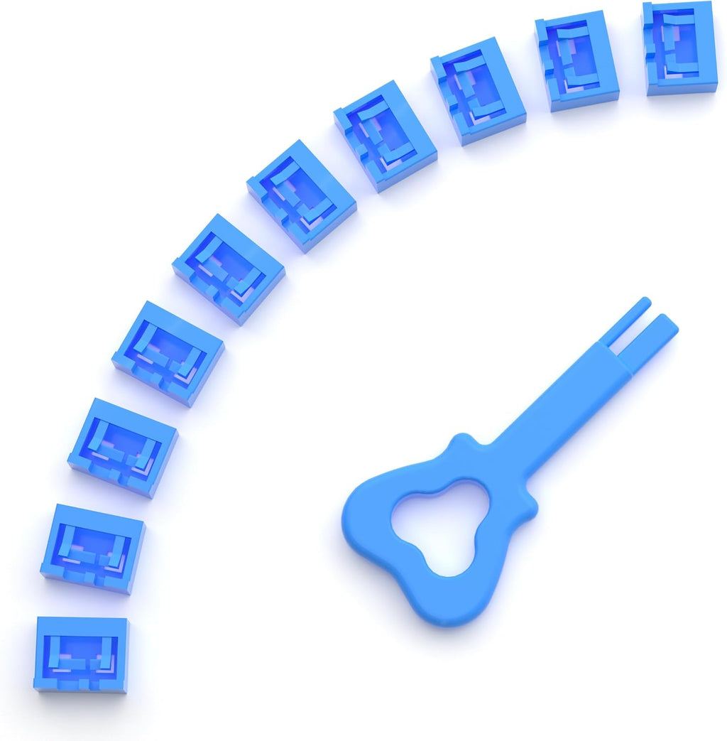 2026 New 10‑Pack USB‑A Color‑Coded Port Security Locks with 1 Key (Blue) by WXZRLIU