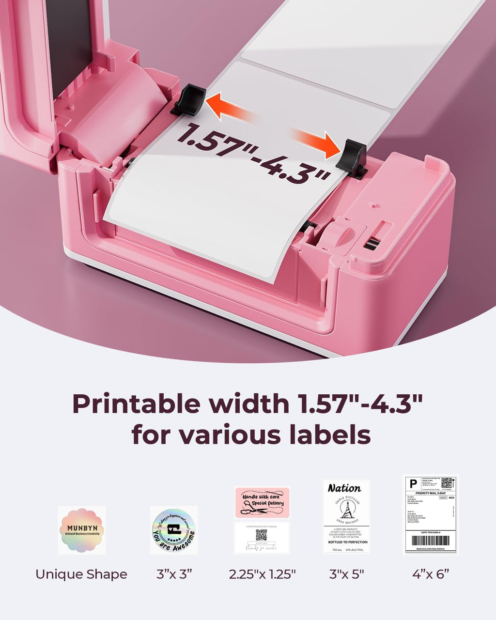MUNBYN Bluetooth Thermal Label Printer 941BP, 300DPI Wireless 4x6 Shipping - Image 4