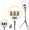 Ring Light with Stand and Phone Holder, 19" Ring Light Tripod for iPhone, Professional LED Circle Light with 78" Tripod, Selfie Ringlight for Live Streaming, Makeup, Barber, TikTok, YouTube, White by SHStudio