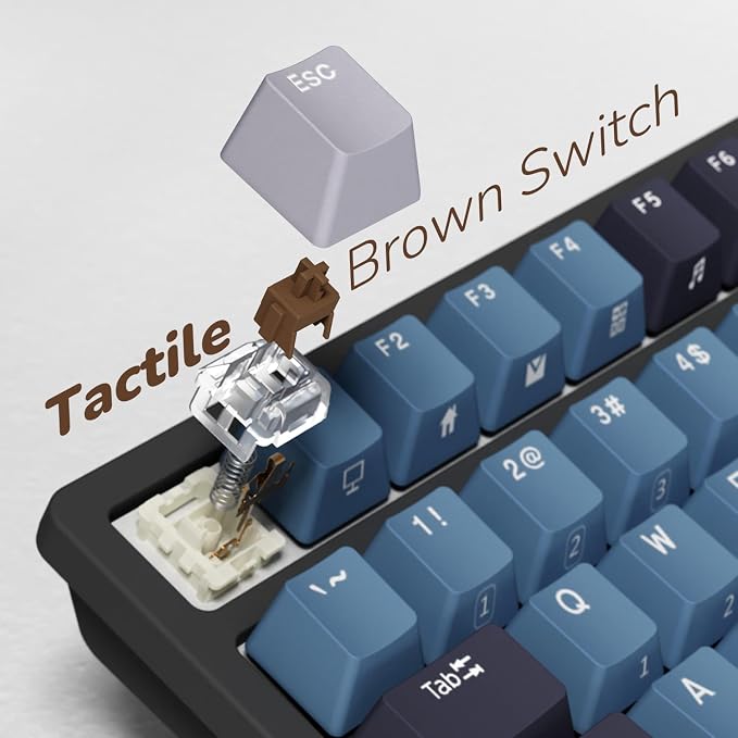 RK ROYAL KLUDGE RK98 Wireless Mechanical Keyboard, 100 Keys 98% Layout with Custom Switches Hot Swappable, Tri-Mode BT5.1/2.4G/USB-C Full Size Gaming Keyboard with Numpad RGB, Brown Switch - Image 8
