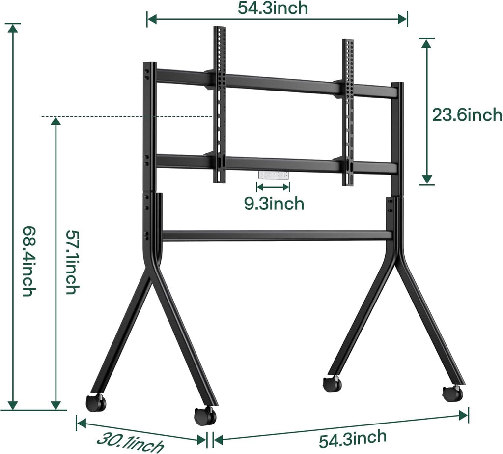 Sylvox TV Floor Stand for 65-75 Inch TVs, Heavy Duty Rolling TV Stand Max Load 132LBS/60kg, Mobile TV Cart with Lockable Wheels, Universal Flat/Curved Screen Mount, VESA 200x200 to 1200x600mm - Image 9