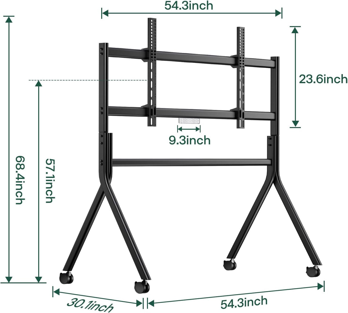 Sylvox TV Floor Stand for 65-75 Inch TVs, Heavy Duty Rolling TV Stand Max Load 132LBS/60kg, Mobile TV Cart with Lockable Wheels, Universal Flat/Curved Screen Mount, VESA 200x200 to 1200x600mm - Image 9