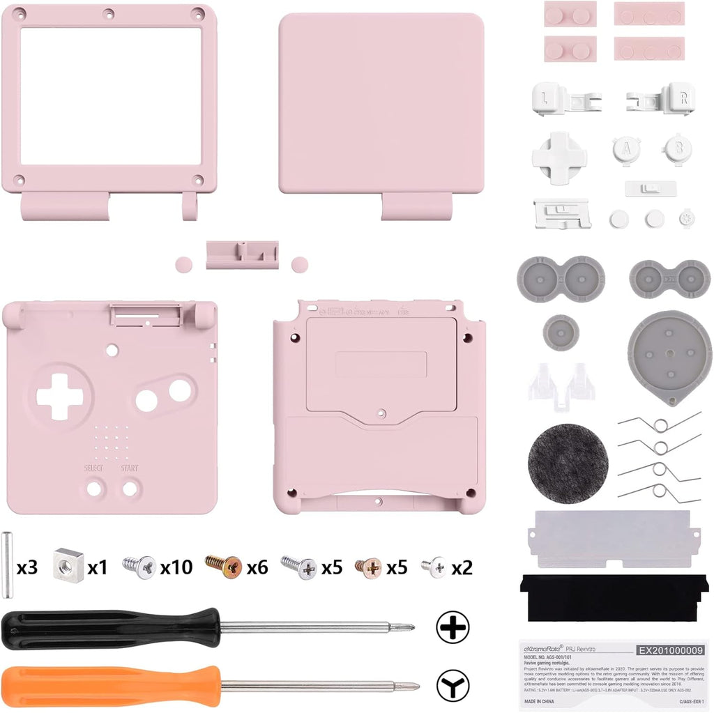 IPS Ready Upgraded eXtremeRate Cherry Blossoms Pink Custom Replacement Housing Shell for Gameboy Advance SP GBA SP – Compatible with Both IPS & Standard LCD – Console & Screen NOT Included by eXtremeRate