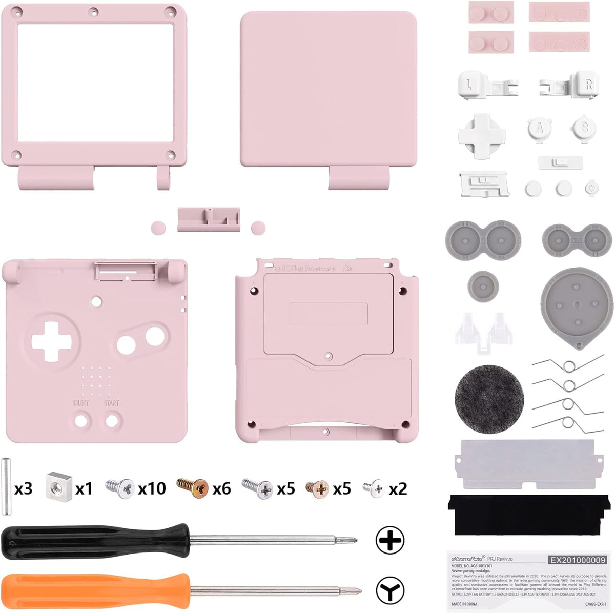 IPS Ready Upgraded eXtremeRate Cherry Blossoms Pink Custom Replacement Housing Shell for Gameboy Advance SP GBA SP – Compatible with Both IPS & Standard LCD – Console & Screen NOT Included by eXtremeRate