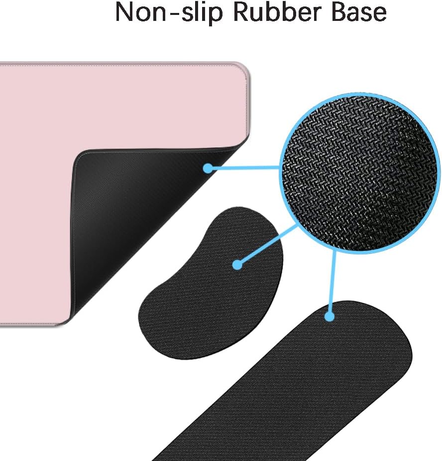 Desk Mat, Large Gaming Mouse Pad with Wrist Rest, 4 in1 XXL Mouse pad+Keyboard Wrist Rest+Mouse Pad Wrist Support+Cup Coaster Set, Ergonomic Desk Pad for Home Office, Pink - Image 5