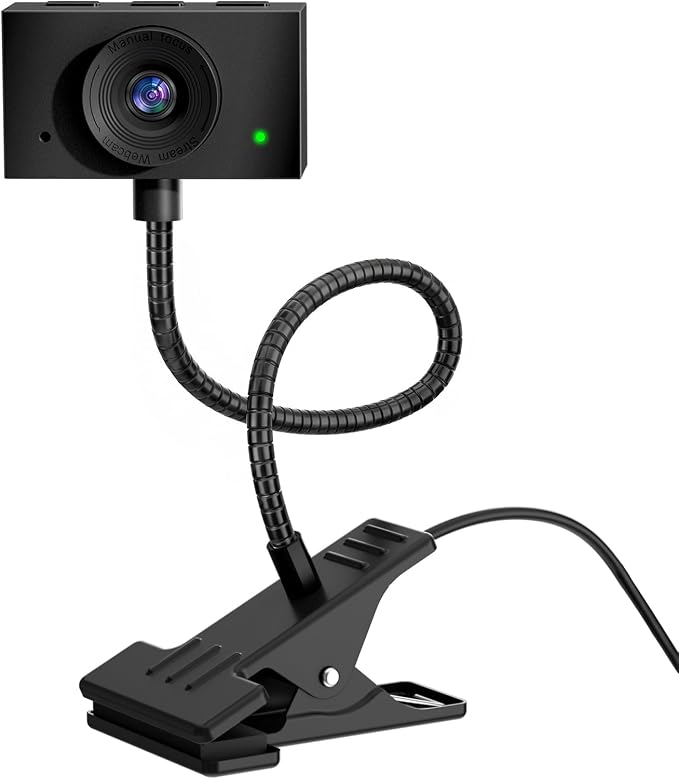Webcam with Stand, 2K Webcam for PC with Microphone, HD Laptop Web Camera | Wide Angle Webcam With FOV 95°, USB Plug & Play, Manual Focus, Zoom Computer Webcam for Online Teaching, Video Calls by Danyesth