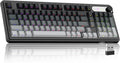 MageGee GK960 Wireless Keyboard, 98 Keys Tri-Mode BT/2.4G/Wired Membrane Gaming Keyboard, RGB Creamy Keyboard with Number Pad, Knob Control, Side Printed Keycaps, 4000mAh Battery - Black & Gray by MageGee