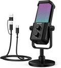 NEEWER UM01 AI Noise Canceling USB Microphone, Plug & Play Cardioid RGB Condenser Mic Mute/Music Sync/App Control for Android Windows PC Mac PS4/5 Gaming Recording Streaming Podcasting Studio Computer by Neewer