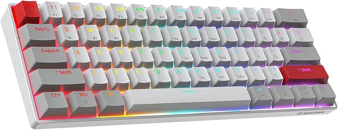 Newmen GM610 60% Wireless Mechanical Gaming Keyboard RGBBacklit BrownSwitch | 60% Wireless Gaming Mechanical Keyboard,Wired/Bluetooth/2.4G RGB Backlit, Anti-Ghosting Keys,Programmable,Hot-Swappable by NEWMEN