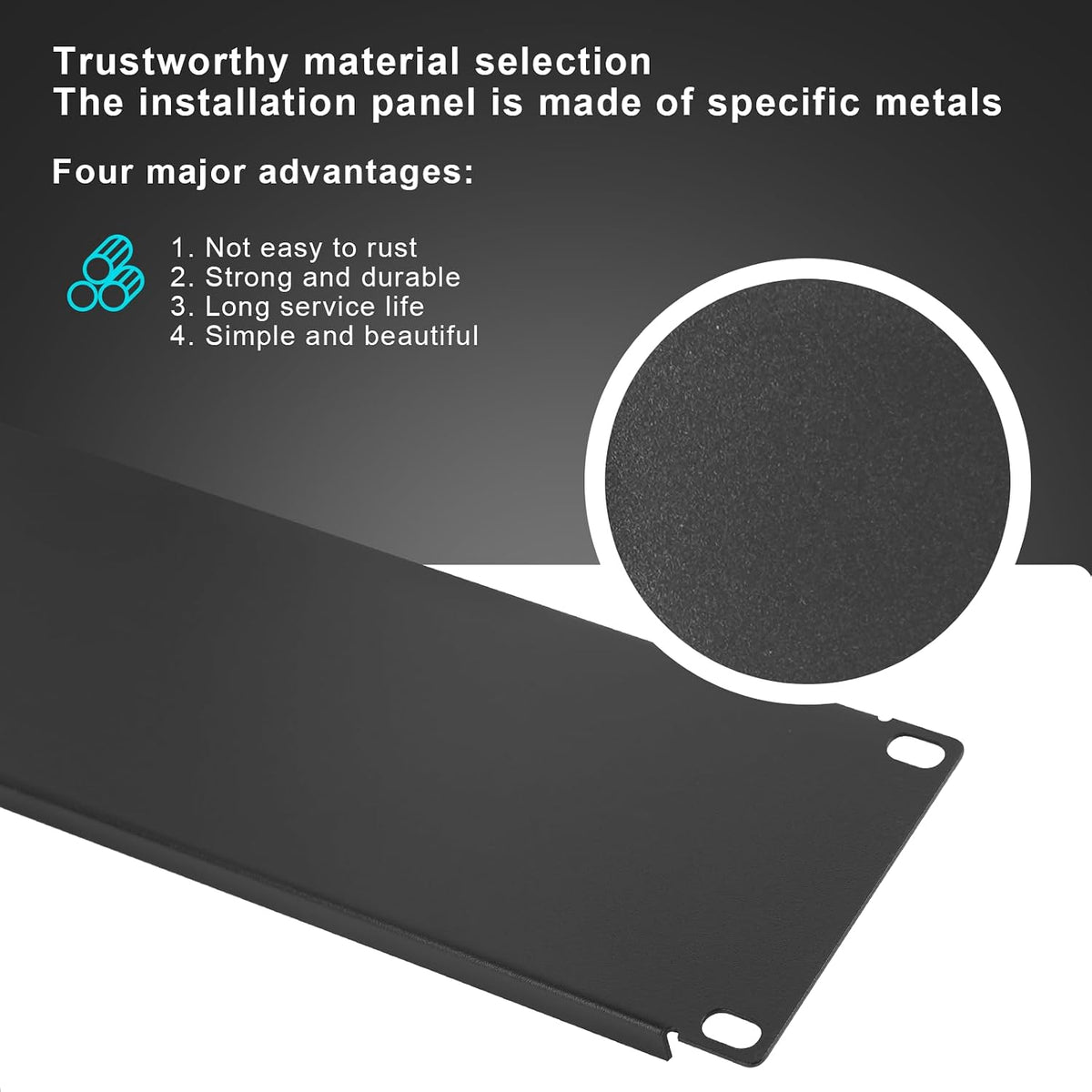 6 Pcs 1U,2U,4U Blank Panel Metal Rack Mount, 19 Inches, Filler Panel Mount Spacer Rack Blanking Panel Kit for Enclosure Server Rack Cabinet Black - Image 3