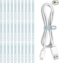 Donruby 30Pcs Silicone Cable Ties, Reusable Cord Organizer Straps, Blue | Adjustable, Multipurpose, 4.7" High-Elasticity Cord Wraps for Bundling Electronics, Home Office School Essentials by Donruby