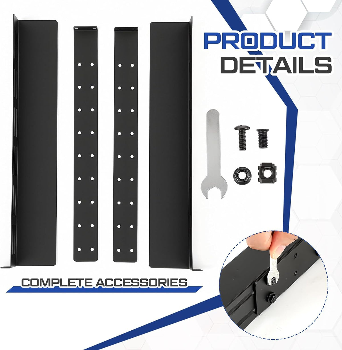 2 Set 1U Rack Mount Rails Universal 4 Post Server Rack Rail Shelf 16-29 Inch Adjustable Depth 120-44 lb Capacity for 1U Server Shelf Computer Cabinets Network Equipment IT Accessories - Image 3